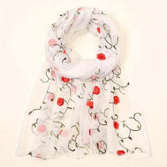 Flower Print Scarf Breathable Sunproof Shawl Bandana