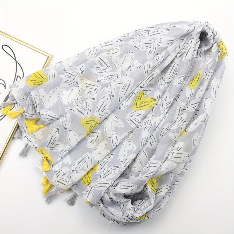 Graffiti Butterfly Print Tassel Scarf Shawl for Women