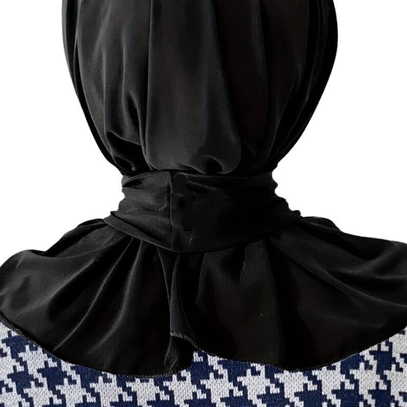 Front Tied Hijab Elastic Scarf Head Wrap Windproof Shawl
