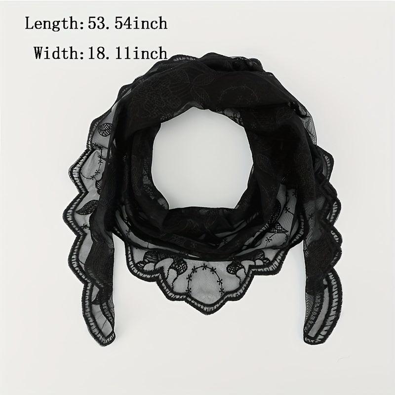 Lace Flower Embroidery Triangle Veil Mantilla Head Cover