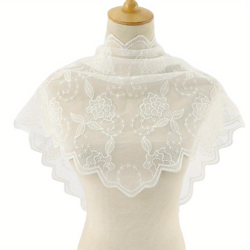 Lace Flower Embroidery Triangle Veil Mantilla Head Cover