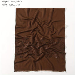 Pattern Fringed Scarf Thin Breathable Shawl Long Sunscreen Head Wrap