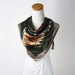 Square Satin Scarf for Workplace