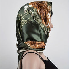 Square Satin Scarf for Workplace
