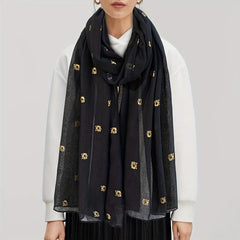 Tiger Head Hot Stamping Scarf Solid Shawl Classic Windproof Head Wrap