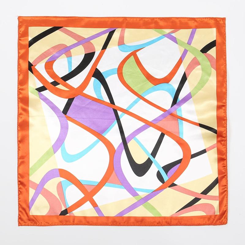 Colorful Stripe Print Satin Scarf Neckerchief Head Wrap Hair Accessories