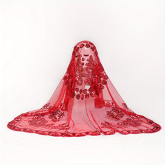 Red Transparent Hijab Lightweight Breathable Turban Women's Headscarf Scarf