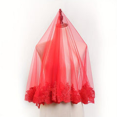 Red Transparent Hijab Lightweight Breathable Turban Women's Headscarf Scarf