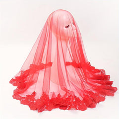 Red Transparent Hijab Lightweight Breathable Turban Women's Headscarf Scarf