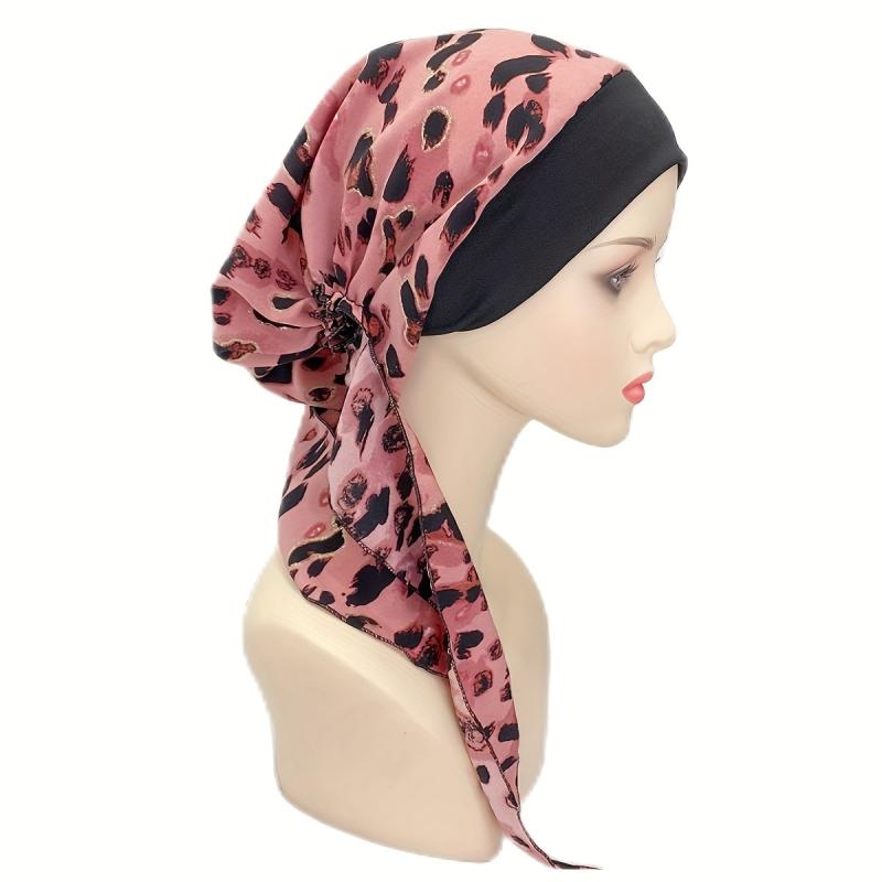 Leopard Print Turban Boho Head Wrap Chemo Cap Ramadan Head Scarf Women