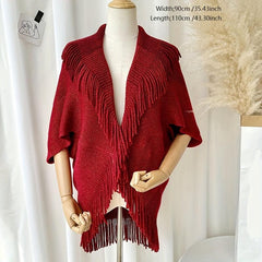 Irregular Large Blanket Shawl Women Warm Sweater Cardigan