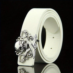 Skull Belt Buckle Casual Leather Belt Men