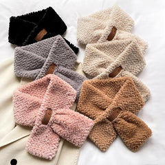 Plush Small Scarf Female Winter Faux Fur Neck Collar Soft Warmer Wrap