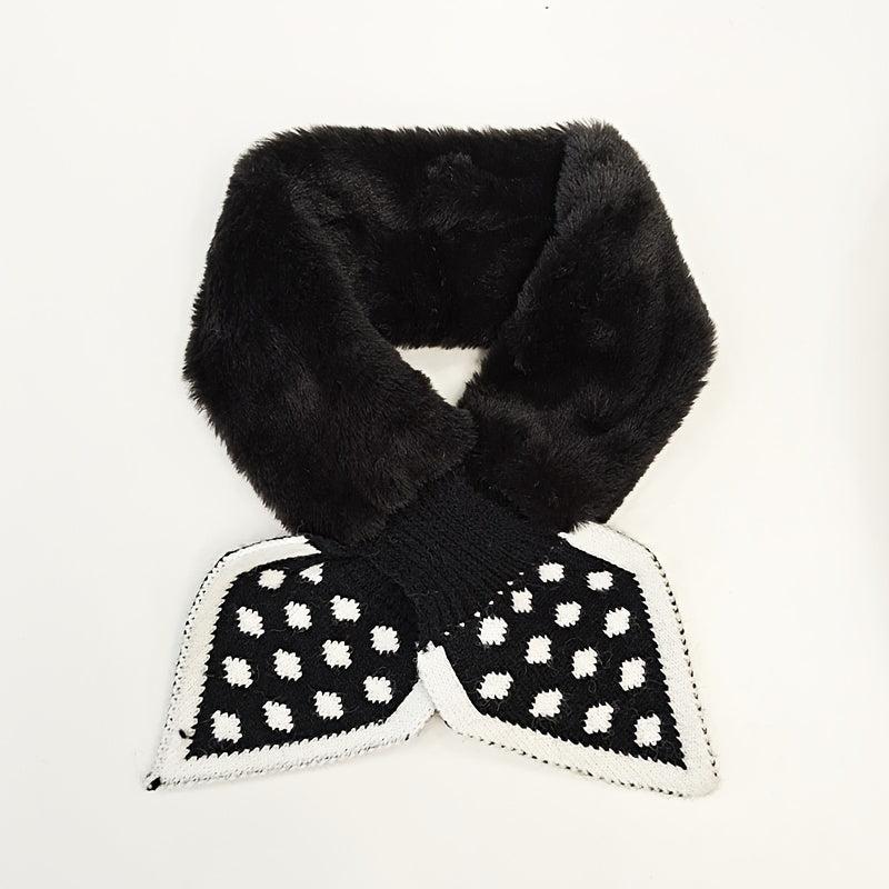 Plush Neck Scarf Soft Warm Winter Bow Tie Scarf