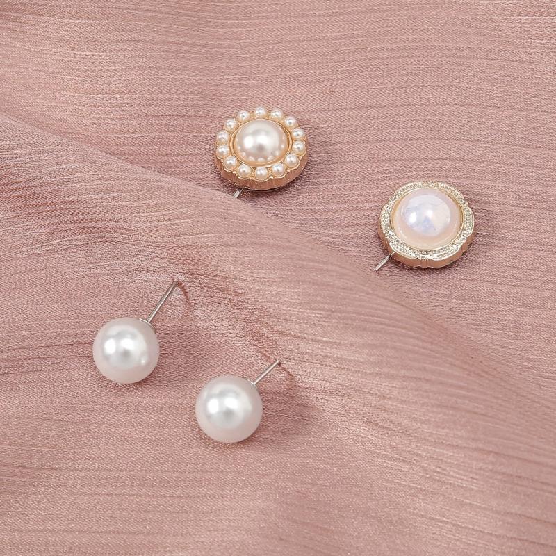 Golden Metal Faux Pearl Scarf Pin Shawl Buckle Women's Cardigan Clip