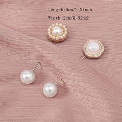 Golden Metal Faux Pearl Scarf Pin Shawl Buckle Women's Cardigan Clip