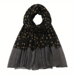 Vintage Floral Print Voile Scarf Breathable Hijab Sunscreen Head Wrap