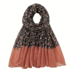 Vintage Floral Print Voile Scarf Breathable Hijab Sunscreen Head Wrap