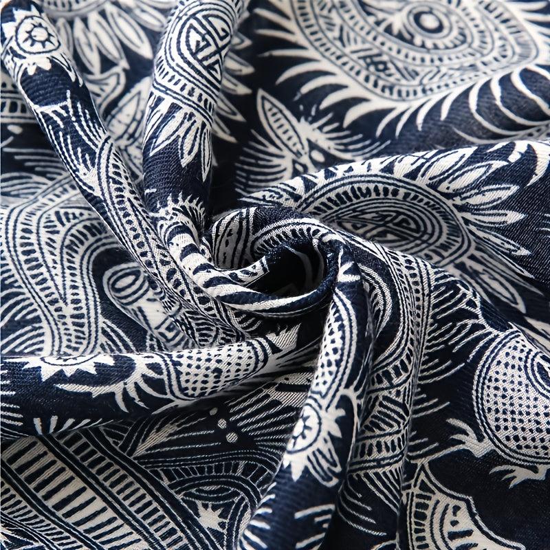 Boho Dark Scarf Vintage Paisley Print Beach Sunscreen Travel Shawl