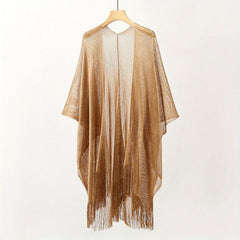 Mesh Bikini Cover Up Tassel Shawl Beach Blouse