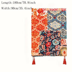 Ethnic Style Travel Shawl Printed Tassel Scarf Women's Retro Warm Scarf