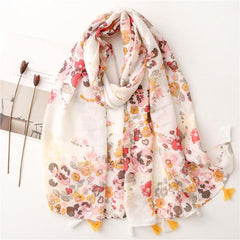 Ethnic Style Travel Shawl Printed Tassel Scarf Women's Retro Warm Scarf