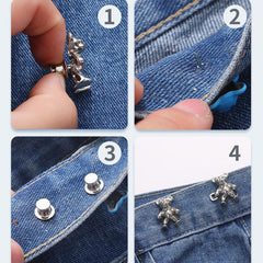 1pair Bear No Sew Waist Button for Pant Jeans