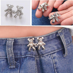 1pair Bear No Sew Waist Button for Pant Jeans