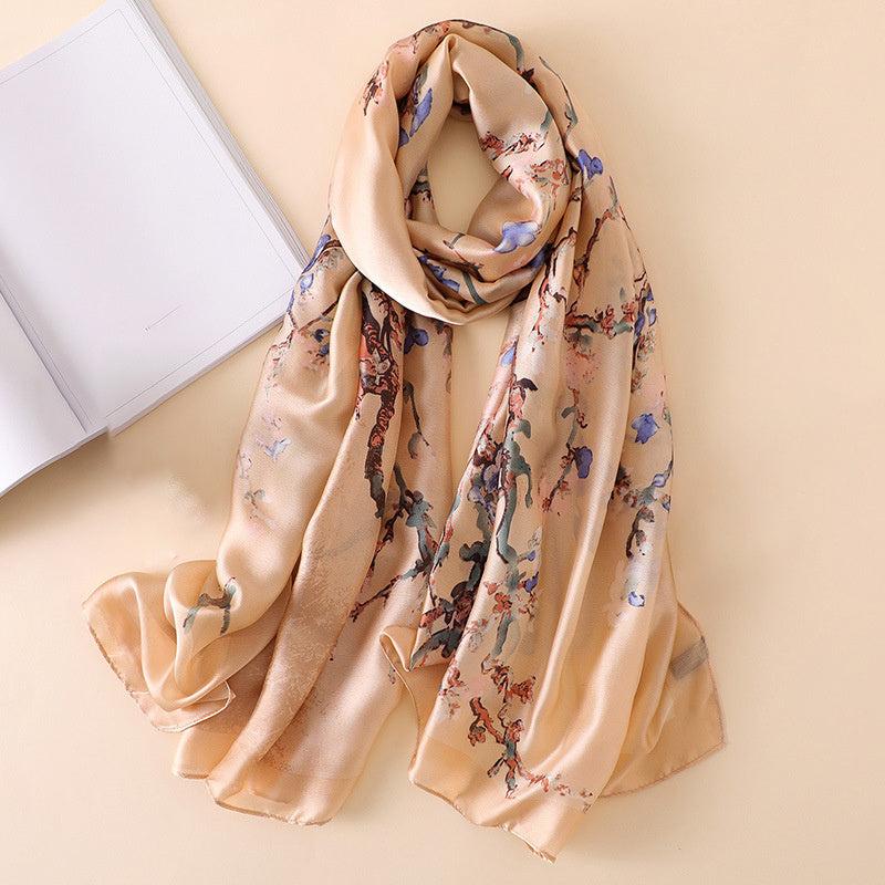 Satin Plum Long Scarf Lightweight Wraps For Women