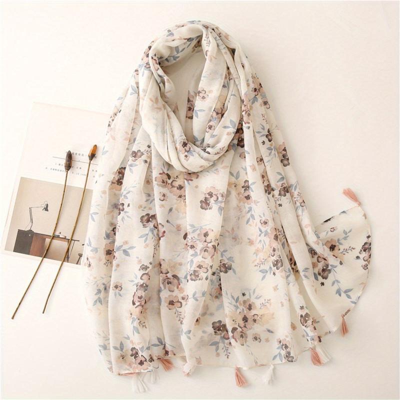 Floral Tassel Shawl Scarf Print Soft Headband Hijab