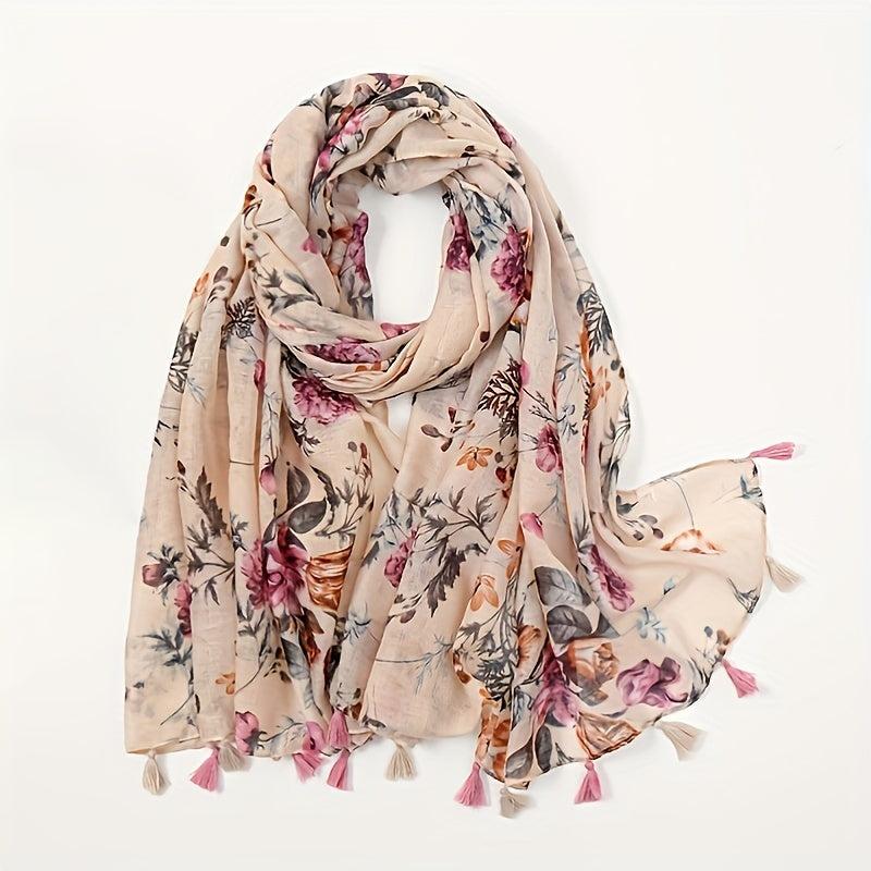 Floral Tassel Shawl Scarf Print Soft Headband Hijab