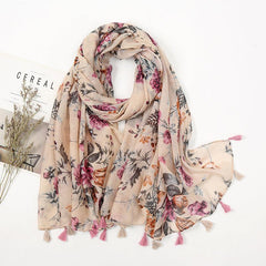 Floral Tassel Shawl Scarf Print Soft Headband Hijab