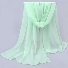 Solid Chiffon Scarf Casual Sunscreen Shawl Outdoor Travel