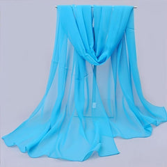 Solid Chiffon Scarf Casual Sunscreen Shawl Outdoor Travel
