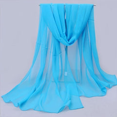 Solid Chiffon Scarf Casual Sunscreen Shawl Outdoor Travel
