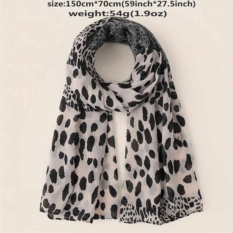 Leopard Print Scarf Breathable Casual Shawl Gauze Scarves Windproof
