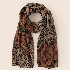 Leopard Print Scarf Breathable Casual Shawl Gauze Scarves Windproof