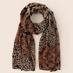 Leopard Print Scarf Breathable Casual Shawl Gauze Scarves Windproof