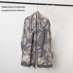 Vintage Jacquard Large Scarf Shawl Women - Windproof Warm Wrap