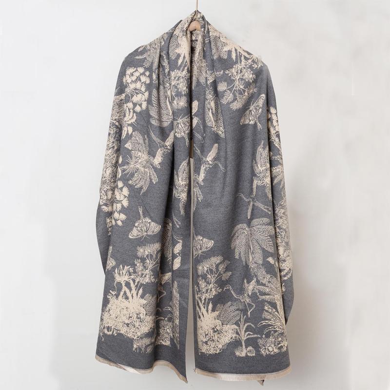 Vintage Jacquard Large Scarf Shawl Women - Windproof Warm Wrap