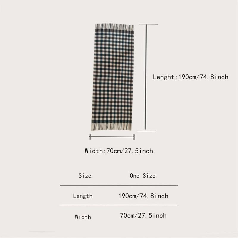 Winter Cashmere Plaid Thick Scarf Shawl