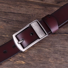 Men's Leather Pin Buckle Leather Belt Male Antique Belt Casual Solid Cowhide Jea