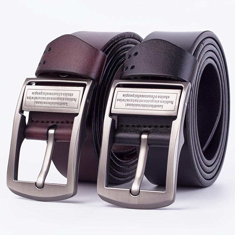 Men's Leather Pin Buckle Leather Belt Male Antique Belt Casual Solid Cowhide Jea