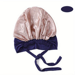 Satin Lined Inner Cap Double Layer Head Scarf Soft Lace Up Head Wraps Hijab Hat