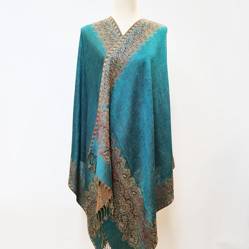 Classic Paisley Jacquard Tassel Scarf Wrap Women's Shawl