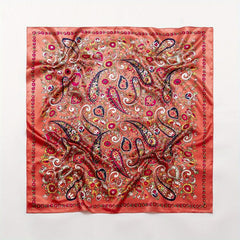 Colorful Paisley Print Bandana Silk Scarf Hair Accessories