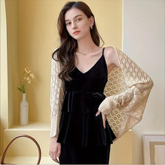 Casual Knitted Shawl Geometric Wrap Warm Cardigan for Spring & Summer