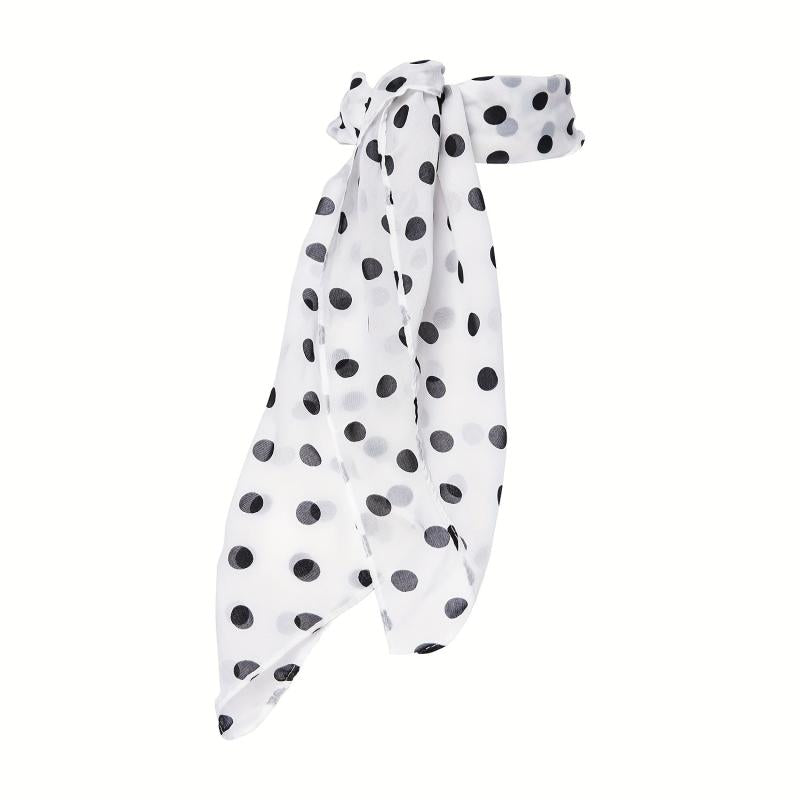 Polka Dot Print Chiffon Neckerchief Square Scarf Bandana Hair Accessories
