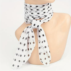 Polka Dot Print Chiffon Neckerchief Square Scarf Bandana Hair Accessories