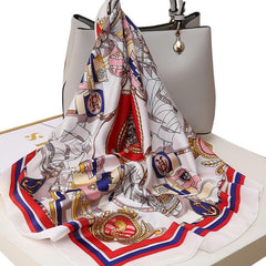 Silk Scarf Womens Printing Scarves Square Satin Headscarf